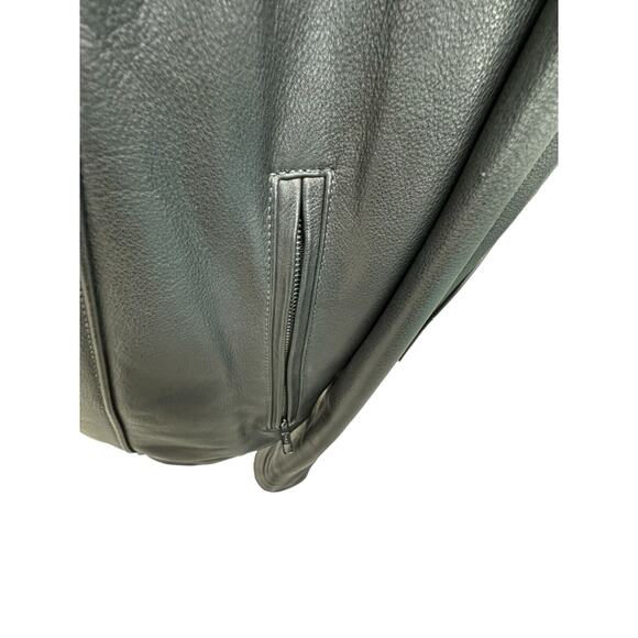 Drag Specialties Black Leather Motorcycle Jacket Weave Size 38 Fit Large - Picture 8 of 13